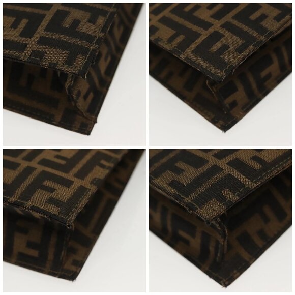 FENDI Zucca Canvas Shoulder Bag Black Brown Auth 129768 - Picture 14 of 16